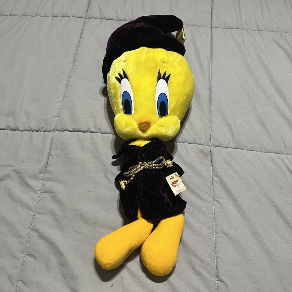 Vintage Looney Tunes WIZARD TWEETY BIRD Plush Six Flags Winner with Tags 22"